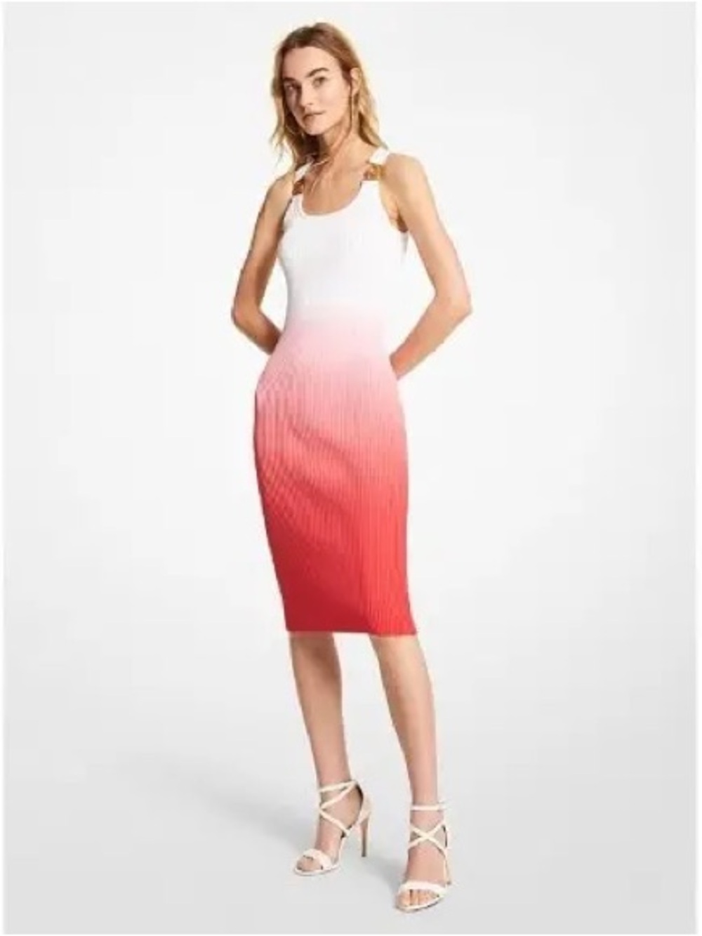 Michael Kors Ombré Ribbed Stretch Viscose Dress